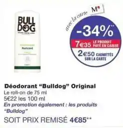 Monoprix Bull dog - déodorant bulldog original offre