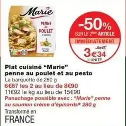 Monoprix Marie - plat cuisiné offre
