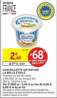 Intermarché Contact Fini - cancoillotte igp nature offre