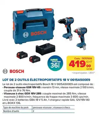 BOSCH LOT DE 2 OUTILS ÉLECTROPORTATIFS 18 V