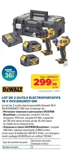 Prolians DEWALT LOT DE 2 OUTILS ÉLECTROPORTATIFS offre