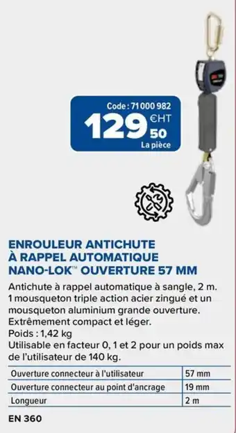 NANO-LOK™ ENROULEUR ANTICHUTE À RAPPEL AUTOMATIQUE