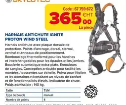 Prolians SKYLOTEC HARNAS ANTICHUTE IGNITE PROTON WIND STEEL offre