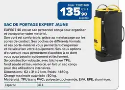 Prolians SAC DE PORTAGE EXPERT JAUNE offre
