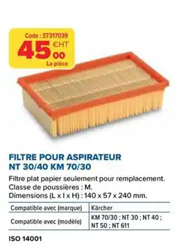 Prolians Filtre pour aspirateur offre