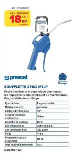Prolians Prevost Soufflette 27102 MTLP offre