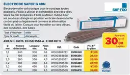 Prolians SAF-FRO ÉLECTRODE SAFER G 48N offre