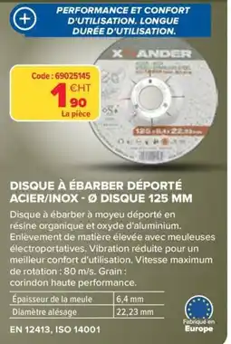 Prolians XANDER DISQUE À ÉBARBER DÉPORTÉ offre