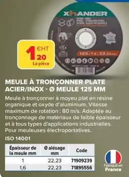 Prolians XHANDER Meule à tronçonner plate acier/inox offre