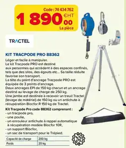Prolians TRACTEL KIT TRACPODE PRO 88362 offre