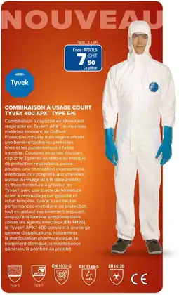 Prolians Tyvek COMBINAISON À USAGE COURT offre