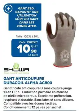Prolians SHOWA GANT ANTICOUPEUR DURACOIL ALPHA AC800 offre