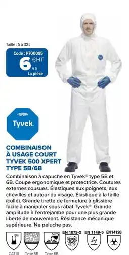 Prolians Tyvek COMBINAISON À USAGE COURT offre