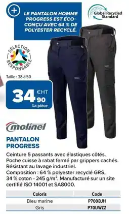 Prolians molinel PANTALON PROGRESS offre