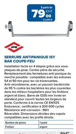 Prolians JPM SERRURE ANTIPANIQUE ISY BAR COUPE-FEU offre