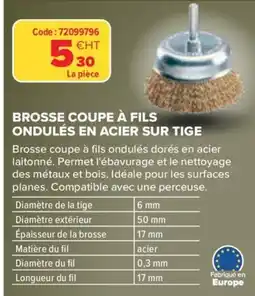 Prolians BROSSE COUPE À FILS ONDULÉS EN ACIER SUR TIGE offre