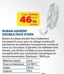 Prolians RUBAN ADHÉSIF DOUBLE FACE 07055 offre