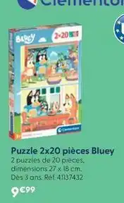 La Grande Récré Clementoni - puzzle 2x20 pièces bluey offre