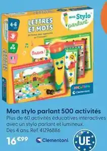 La Grande Récré Clementoni - mon stylo parlant 500 activités offre