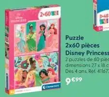 La Grande Récré Clementoni - puzzle 2x60 pieces disney princess offre