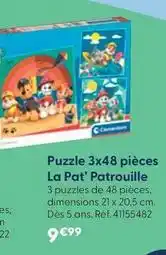 La Grande Récré Clementoni - puzzle 3x48 pieces la pat' patrouille offre