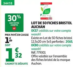 Auchan Auchan Fiches bristol offre