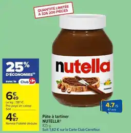 Carrefour Nutella Pâte à tartiner offre