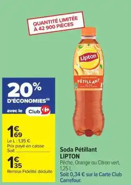 Carrefour Lipton Soda Pétillant offre