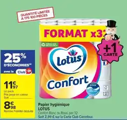 Carrefour LOTUS Papier hygiénique Confort offre
