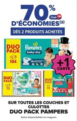 Carrefour Pampers sur touts les couches et culottes offre