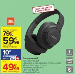 Carrefour JBL Casque sans fil offre