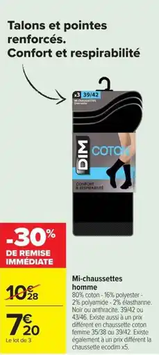 Carrefour DIM Mi-chaussettes homme offre