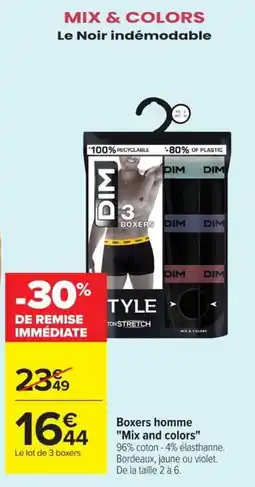 Carrefour DIM Boxers homme offre
