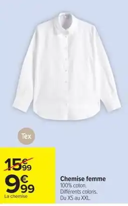 Carrefour Tex Chemise femme offre