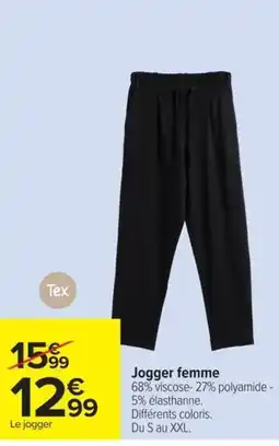 Carrefour Tex Jogger femme offre