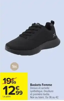 Carrefour Tex Baskets Femme offre