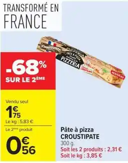 Carrefour CROUSTIPATE Pâte à pizza offre