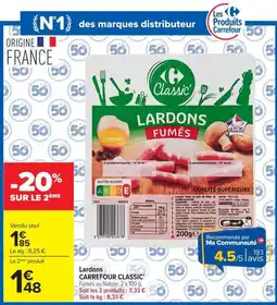 Carrefour Carrefour Classic' Lardons Fumés offre