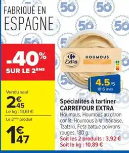Carrefour Carrefour Extra Houmous offre