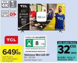 Carrefour TCL Téléviseur Mini LED 4K offre