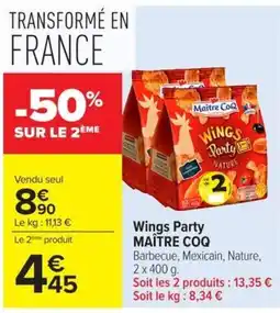 Carrefour Maître Coq Wings Party offre