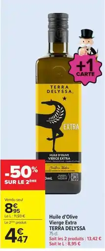 Carrefour TERRA DELYSSA Huile d'Olive Vierge Extra offre