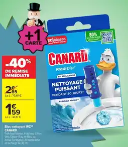 Carrefour CANARD Bloc nettoyant WC offre