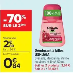 Carrefour USHUAIA Déodorant à billes offre
