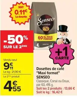 Carrefour SENSEO Dosettes de café offre