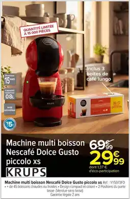 Carrefour KRUPS Machine multi boisson Nescafé Dolce Gusto piccolo xs offre