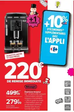 Carrefour DeLonghi Expresso broyeur offre