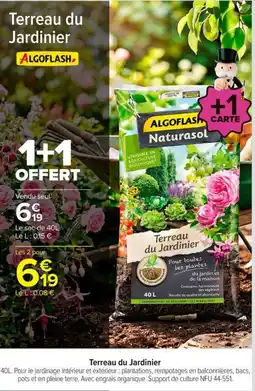 Carrefour ALGOFLASH Terreau du Jardinier offre