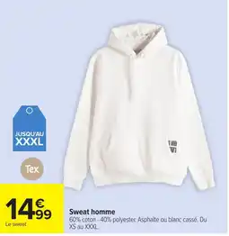 Carrefour Tex Sweat homme offre