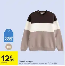 Carrefour Tex Sweat homme offre